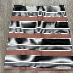 Loft Striped Black and Brown Women's Skirt